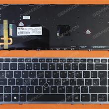 HP EliteBook 840 G1 850 G1 SILVER FRAME BLACK (Backlit,with point,Win8) UK 762758-031 V142028CK1 6037B0098903 Laptop Keyboard (OEM-B)