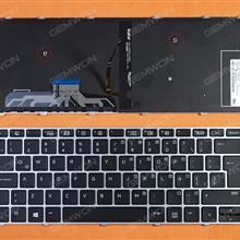 HP EliteBook Folio 1040 G3 SILVER FRAME BLACK (Backlit,Win8) LA N/A Laptop Keyboard (OEM-B)