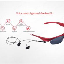 K2 Smart sunglasses, Bluetooth connection, voice control, smart touch, call, listen to music, Black, White and Red Smart Wear K2 Smart sunglasses