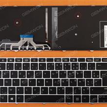 HP EliteBook Folio 1040 G3 SILVER FRAME BLACK (Backlit,Win8) FR 9Z.NCHBO.50F Laptop Keyboard (OEM-B)