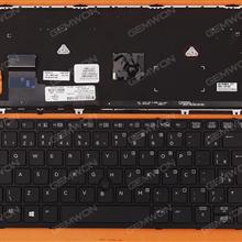 HP EliteBook 820 G1 BLACK FRAME BLACK (Backlit,with point,Win8) BR N/A Laptop Keyboard (OEM-B)