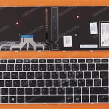 HP EliteBook Folio 1040 G3 SILVER FRAME BLACK (Backlit,Win8) BR N/A Laptop Keyboard (OEM-B)