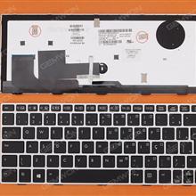 HP EliteBook 810 G1 810 G2 810 G3 SILVER FRAME BLACK (Backlit,without point,Win8) BR N/A Laptop Keyboard (OEM-B)
