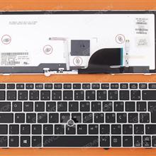 HP 2170P SILVER FRAME BLACK(With Point stick,Backlit Win8) BR 90.4RL07.T1B    700681-201 Laptop Keyboard (OEM-B)