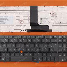 HP 8560W 8570W GRAY FRAME GRAY(With Point stick,Win8) BR 55012QM00 Laptop Keyboard (OEM-B)