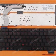 HP Envy 14-1100 BLACK FRAME BLACK (Red Printing) BR 619403 Laptop Keyboard (OEM-B)