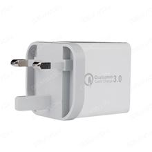 Intelligent charger,QC 3.0. 3USB ,UK/ WHITE Charger & Data Cable N/A
