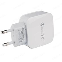 Intelligent charger,QC 3.0. 1USB ，EU , WHITE Charger & Data Cable N/A
