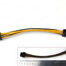 6pin to 8Pin PCI Express Power Converter Cord Cable Connector For CPU Video Card .black + yellow  19.5 cm Audio & Video Converter N/A