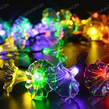 Solar LED lights string, 20 lights, 4.8 meters, morning glories, modeling, outdoor decorative lights, courtyard, Christmas lights, colorful LED String Light MORNING GLORY WATERPROOF DECORATIVE LAMP
