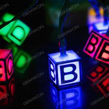 Solar string light 20 lights 4.8 meters letter string, Christmas lights, colorful LED String Light Waterproof alphabet light string