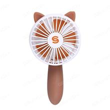 Fox hand-held fan, third gear speed, handle can be rotated 180 ° mini portable travel outdoor fan brown Camping & Hiking SS-004