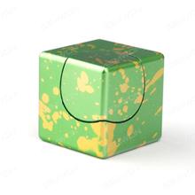 New Cube Hand Spinner Metal Tri Fidget Focus Tool Desk Toy EDC Cube Square Gift Camouflage Stress Reliever Needs N/A