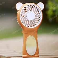 Brown bear mirror folding hand-held fan, mini-portable travel outdoor fan Camping & Hiking N/A