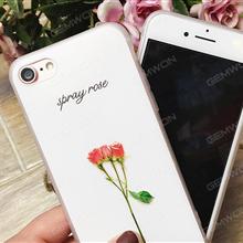 iPhone 7 Plus Embossed flower mobile phone shell, Pure color minimalist style, Three roses Case iPhone 7 Plus Embossed flower mobile phone shell