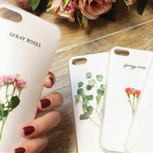 iPhone 7 Plus Embossed flower mobile phone shell, Pure color minimalist style, Four roses Case iPhone 7 Plus Embossed flower mobile phone shell
