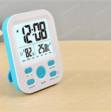 Temperature and humidity alarm clock multi-function electronic gifts LED electronic alarm clock smart clock lazy electronic clock. blue Other 9906