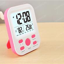 Temperature and humidity alarm clock multi-function electronic gifts LED electronic alarm clock smart clock lazy electronic clock. Pink Other 9906