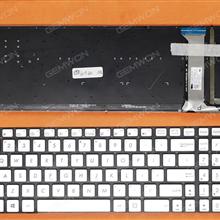 ASUS N551 N551J N551JB N551JK N551JM N551JQ SILVER (Backlit,With foil,Without FRAME) WIN8 US N/A Laptop Keyboard (OEM-B)