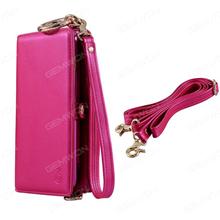 iPhone 7 Multifunctional wallet for mobile phone case, Fashion mobile phone protective cover lifting rope shoulder bag,Rose red Case iPhone 7 Multifunctional wallet for mobile phone case