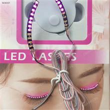 LED nightclubs fashionable personality double eyelid paste, will glow the trend of false eyelashes posted green light Smart Gift N/A