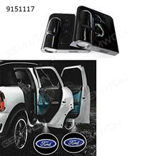 2 x Wireless No Drill Type Led Laser Door Shadow Light Welcome Projector Light Led Car Door Logo Ford Ghost Shadow Emblems (Ford) - No Drilling Required Autocar Decorations LED