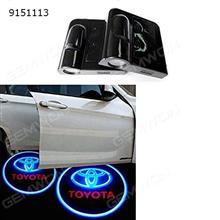 2 pcs Universal Wireless Car Projection LED Projector Door Shadow Light Welcome Light Laser Emblem Logo Lamps Kit, No Drilling (Toyota) - No Drilling Required Autocar Decorations LED