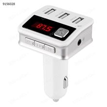 Car Charger,FM Transmitter Bluetooth Wireless Radio Adapter Car Kit with USB Charger Built-In Microphone Hands Free Calling (White) Car Appliances BC12