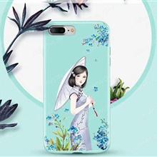 Iphone 7 plus oriental beauty pattern phone shell blue Case iPhone 7 plus