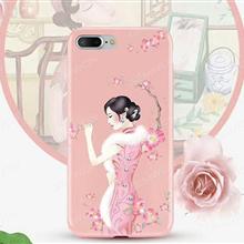 Iphone 7 plus Oriental beauty pattern phone shell pink Case iPhone 7 plus