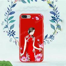 Iphone 7 plus Oriental beauty pattern phone shell red Case iPhone 7 plus