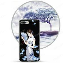 Iphone 7 plus oriental beauty pattern box black Case iPhone 7 plus