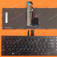 Toshiba Tecra A40-C A40-C1430 A40-C1440 A40-C-18R BLACK FRAME GLOSSY WIN8 (With point stick,Backlit) UK N/A Laptop Keyboard (OEM-B)