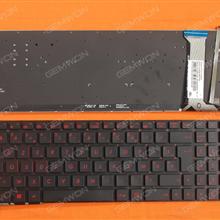 ASUS G551 G551J G551JK G551JM G551JW BLACK(Backlit,With foil,Without FRAME,Red Printing) WIN8 FR V143962BS1 Laptop Keyboard (OEM-B)