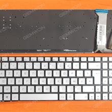 ASUS N551 N551J N551JB N551JK N551JM N551JQ SILVER (Backlit,With foil,Without FRAME) WIN8 FR N/A Laptop Keyboard (OEM-B)