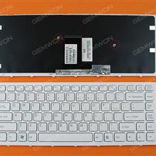 SONY VPC-EA WHITE FRAME WHITE US N/A Laptop Keyboard (OEM-B)