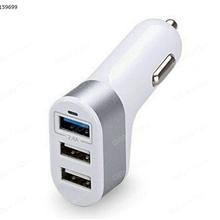 5V / 5.1A. 3USB Fast Car Charger Adapter For Cellphone iPhone 5/6/7 Plus Samsung，white Car Appliances XBX-017A