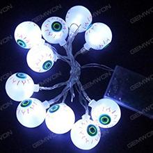 LED solar ghost eye light string（WSJYZ） Halloween Decoration Lights ，for all kinds of outdoor places,4,8 meters long 20 eyes Is white light LED String Light WSJYZ