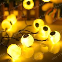 LED solar ghost eye light string（WSJYZ） Halloween Decoration Lights ，for all  kinds of outdoor places,4,8 meters long 20 eyes  Warm white light LED String Light WSJYZ