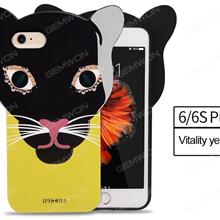 iphone6 plus three-dimensional leopard ears ear silicone holster protection case yellow shell Case iPhone6 plus