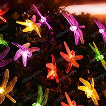 LED solar 30PCS dragonfly lamp string（DY-30LED） apply to Halloween, Christmas festivals，6 meters long, adjustable light, 1.2V, color temperature 6000K  Technicolor Light LED String Light DY-30LED