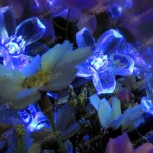 LED solar peach blossom lamp string（50L-PBL）50 peach blossom，suitable for Halloween, Christmas decorations，length of 7 meters, adjustable light，1.2V, color temperature 5000K  Blue Light LED String Light 50L-PBL