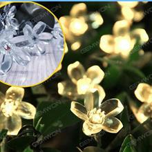 LED solar peach blossom lamp string（50L-PBL）50 peach blossom，suitable for Halloween, Christmas decorations，length of 7 meters, adjustable light，1.2V, color temperature 5000K  Warm White Light LED String Light 50L-PBL