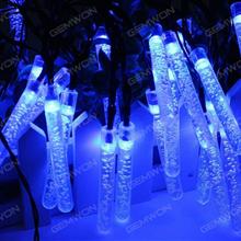 LED solar 20PCS ice cone lamp string（20LED-CE） apply to Halloween, Christmas festivals，4.8meters long，adjustable light, 1.2V, color temperature 5000K  Blue Light LED String Light 20LED-CE
