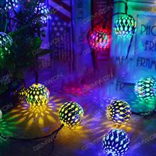 LED solar 20PCS Moroccan ball lamp string（WTL-20LED）apply to Halloween, Christmas festivals，4. 8 meters long, adjustable light, 1.2V, color temperature 6000K  Technicolor LED String Light WTL-20LED