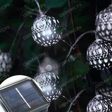 LED solar 20PCS Moroccan ball lamp string（WTL-20LED）apply to Halloween, Christmas festivals，4. 8 meters long, adjustable light, 1.2V, color temperature 6000K Warm White Light LED String Light WTL-20LED