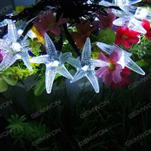 LED solar energy 30PCS starfish string lights（WTL-HX）apply to Halloween, Christmas festivals，6meters long，2V color temperature 6000K,With two flash modes, can not be dimmed. Is White Light LED String Light WTL-HX