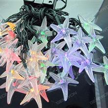 LED solar energy 30PCS starfish string lights（WTL-HX）apply to Halloween, Christmas festivals，6meters long，2V color temperature 6000K,With two flash modes, can not be dimmed. Technicolor Light LED String Light WTL-HX