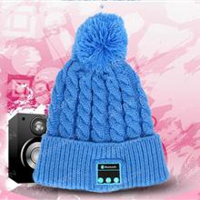 Knitted Bluetooth Headset Hat Warm Wool Hat (Blue) Smart Wear N/A