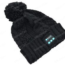 Knitted Bluetooth Headset Hat Warm Wool Hat (Black) Smart Wear N/A